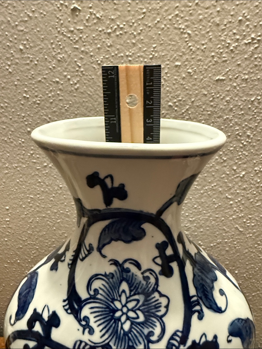 Blue and White Floral Ceramic Vase Approx 11” - Picture 9 of 16